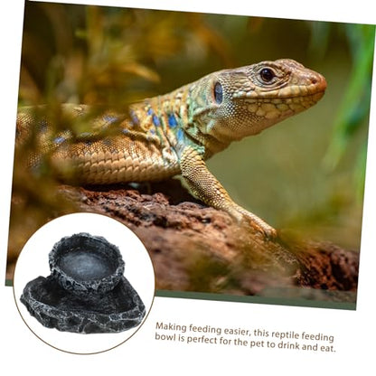 ORFOFE 2pcs Reptile Water Dish Food Feeding Container Water Storage Basin for Turtles Snakes Lizards for Easy Care and Habitat Decoration