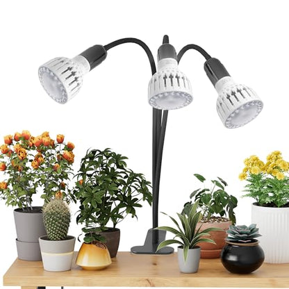 Grow Light,24W (160Watts Equiv) 5000K White Full Spectrum LED Growing Lamp Clip on Desk for Indoor Plants,Bulbs Replaceable & Non-dimmable (Black, 240W) - size: 240W