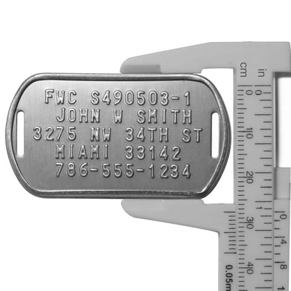Personalized FWC Crab Trap Tags - Five Serialized Rust Proof ID Tags