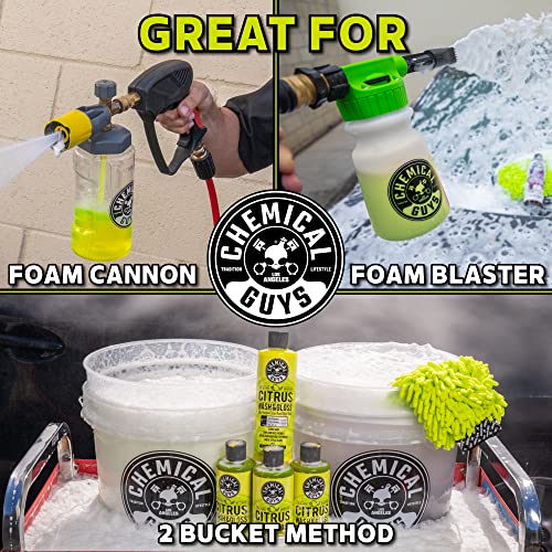 Chemical Guys, Ultimate Car Wash Bucket Kit, Dirt Trap, Mitt, Soap & Lid | Grit guard sinks debris to the bottom so it stays off your paint; a complete starter setup for safe at-home washing - style: HOL133