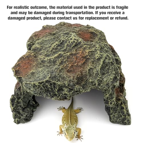 Resin Turtle Tank Accessories – Create an Ideal Hideout and Habitat for Reptiles - size: Medium