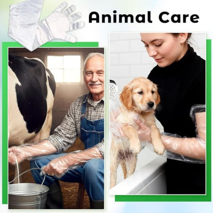 50 Pcs Plastic Long Arm Gloves, 35.4 in Veterinary Insemination Glove | Long Shoulder Length Disposable Gloves for Field Dressing Gutting
