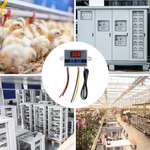 UMLIFE 2PCS XH-W3001 Digital LED Temperature Controller Module Digital Thermostat Switch with Waterproof Probe Programmable Heating Cooling Electronic Thermostat Range from -50℃ to 110℃ (12V 10A 120W) - style: 2PCS 12V