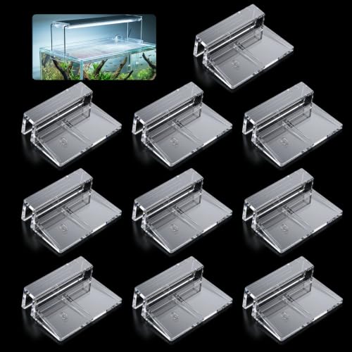 10PCS Transparent Aquarium Lid Clips, Rimless Fish Tank Lid Holder | Acrylic Aquarium Cover, Support Acrylic and Glass Aquarium, Fish Tank Cover Clips for 5-6mm Thickness Rimless Aquariums Frame