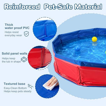 FlidRunest Large Electric Bearded Dragon Pool, Foldable Bearded Dragon Electric Bathtub, Bearded Dragon Pool, Bearded Dragon Swimming Pool with Faucet, Bearded Dragon Accessories Bath Tub