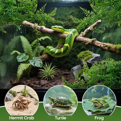 RAINFLOW 2PCS Fake Hanging Plants - Artificial Reptile Habitat Vines | UV Resistant Artificial Boston Ferns for Bearded, Dragon, Snake. Geckos, Hermit Crab, Lizard, Chameleon, 30 Inch - size: 30"x5.1"