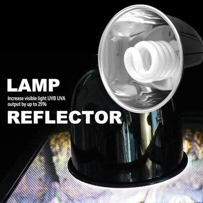 Reptile Light Fixture, 5.5'' Deep Dome for Reptile Light/Heat Lamp/UVB Light, 1-Pack 5.5 Inch Deep UVB Bulb Holder - size: 5.5'' Deep Dome