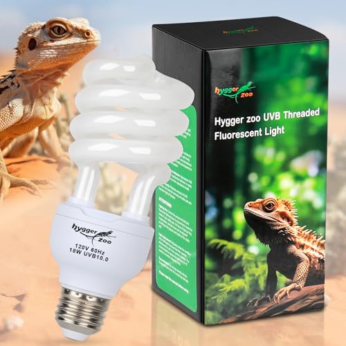 UVB Reptile Light UVA UVB Bulb, 10.0 18W UVB Light for Reptiles Bearded Dragons, UVA UVB Reptile Light Bulb Reptile Lamp for Bearded Dragon Lizards Turtles Snakes Geckos Desert Reptile Tank - size: 10.0-5.51 Inch