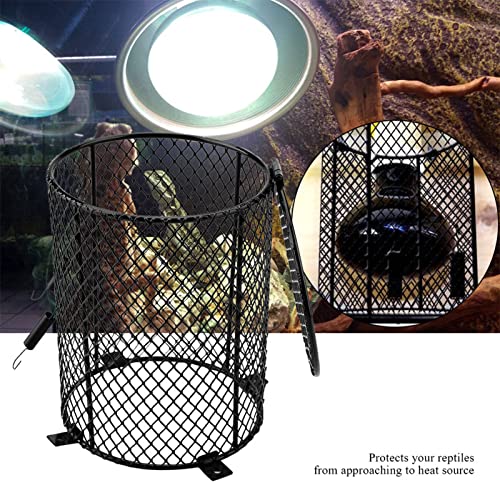 Reptile Lamp Cover, Reptile Heater Guard Heat Protector Anti-Scald Cover Mesh Cage Heating Lamp Lampshade Ceramic Light Bulb Enclosure for Terrarium Chameleon Lizards Snakes Heat Guard (Circular) - size: circular