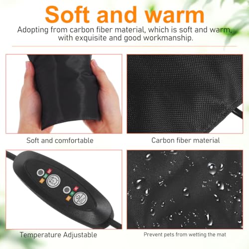 USB Small Pet Heating Pad, 5.5 Inch Reptile Heat Mat with Temp | Thermal Insulation Mat for Hamsters Squirrels Rabbits Birds And Reptile, Adjustable Terrarium Warm Cushion