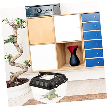 MERRYHAPY Turtle Transport Box Reptile Enclosures Travel Crate for Lizards Hide Transport Reptile Feeding Box