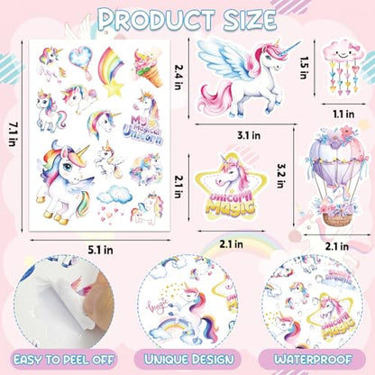 306Pcs Unicorn Stickers, Rainbow Unicorn Self-Adhesive Stickers for Scrapbooks Envelopes Cards Gifts Crafts Decor - style: Unicorn