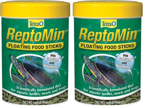 Tetra ReptoMin Floating Food Sticks, Food for Aquatic Turtles, Newts and Frogs, 1.94 oz (Pack of 2) - size: 1.94 Ounce (Pack of 2)
