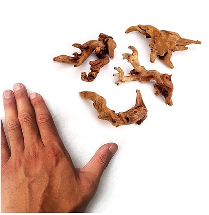 YZHZOM Small Natural Driftwood for Aquarium Styling Carefully Selected Natural Aquarium Decor Driftwood for Reptile Tank Reptile Tank Wood Decor (Driftwood 4-6inch 4pcs) - style: Driftwood 4-6inch 4pcs
