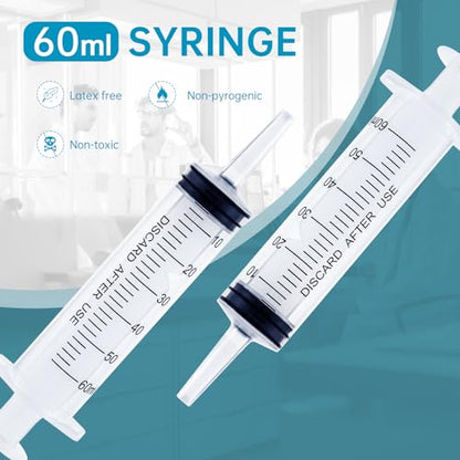 60ml Syringes with Caps (Pack of 5) for Industrial & Scientific - size: 60ml 5Pack