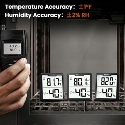 DOQAUS 3 Pack Digital Hygrometer Indoor Thermometer Humidity Meter Room Thermometer with 5s Fast Refresh Accurate Temperature Humidity Monitor for House, Baby Room, Greenhouse, Incubator