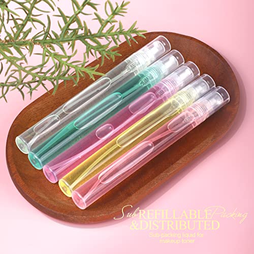 Fandamei Mini Spray Bottle, 10 Pack 10ml Plastic Spray Bottle, Fine Mist Refillable Perfume Bottle, Perfume Atomizer, Small Empty Sample Containers, Portable Travel Bottle - size: 10ml