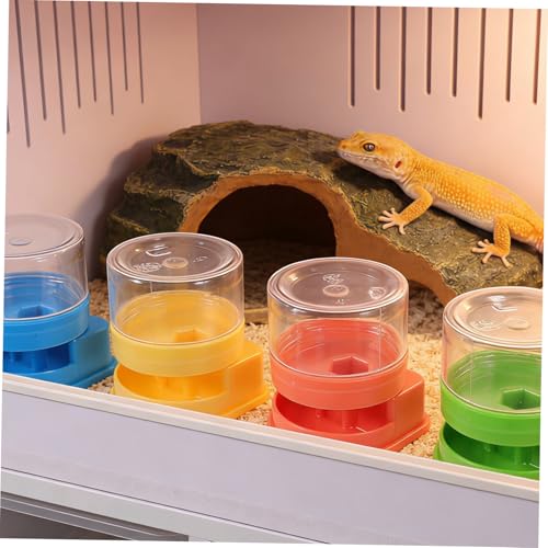 Homoyoyo 4pcs Small Reptile Water Fountain and Water Dish Bowl for Lizards Turtles Snakes Gecko Terrarium Tank Accessories