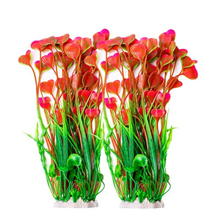 2 Pcs Aquarium Decorations Fish Tank Artificial Water Plants Made of Soft Plastic