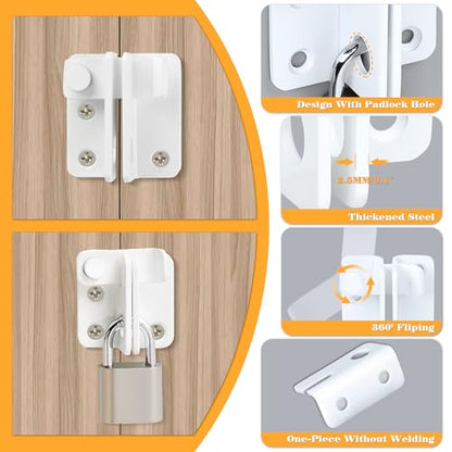 Alise Flip Latch Gate Latch White Shed Lock Shed Latch Barn Door Lock Locking Latches for Barn Fence Cabinet Garden Garage Window Pet Dog Cage,Stainless Steel Shed Door Latch Barn Door Lock,S-Size | Stainless Steel Door Lock Latches for Shed Barn Wooden F