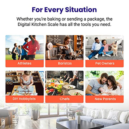 Etekcity 0.1g Food Kitchen Scale, Bowl, Digital Grams and Ounces for Weight Loss, Dieting, Baking, Cooking, and Meal Prep, 11lb/5kg, Stainless Steel Silver | 11lb/5kg capacity with tare, removable bowl, ideal for baking, coffee, meal prep and portion cont