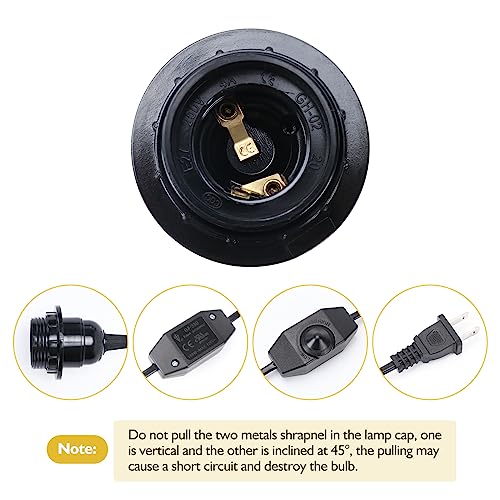 Heater Lamp Base,Heat Lamp Holder 4.75ft Hanging Lantern Pendant Light Lamp Cord Cable E26/E27 Socket (Single Lamp Base) - style: Single Lamp Base