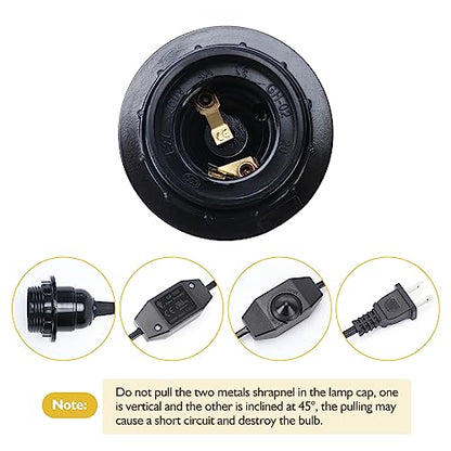 Heater Lamp Base,Heat Lamp Holder 4.75ft Hanging Lantern Pendant Light Lamp Cord Cable E26/E27 Socket (Single Lamp Base) - style: Single Lamp Base