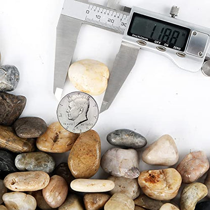 45lb Polished Pebbles for Plants Potting,Succulents Aquarium Fish Tank Vases-Decorative River Rocks Garden Gravel Stones - size: 45LB, style: Colour