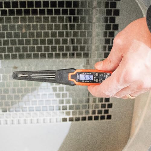 Klein Tools ET05 Digital Pocket Thermometer, HVAC Instant Read Thermometer with Backlit Display, Wide Measurement Range, Fahrenheit and Celsius - style: Digital