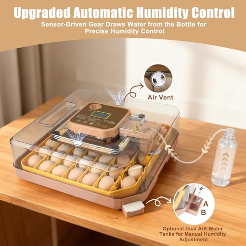 Nest IV - 48 Egg Incubator for Breeders, Fully Automated, Accurate Humidity & Temp Control, Chick Separator, Flexible Egg Spacing, Custom Incubation Days, Auto Turning & Auto Stop, Easy Monitoring - size: 48 Egg [Brown]