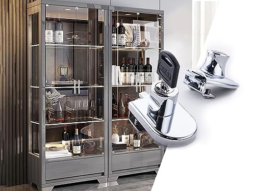 XIEHE 2PCS Zinc Alloy Glass Door Lock - Double Glass Door Locker with 2 Floating Keys