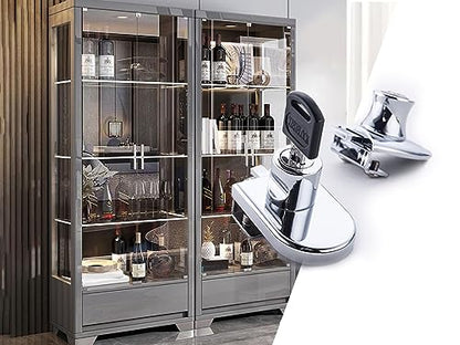 XIEHE 2PCS Zinc Alloy Glass Door Lock - Double Glass Door Locker with 2 Floating Keys