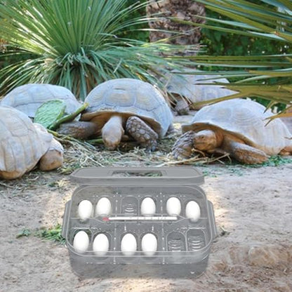 Reptile Breeding Incubator 12 Grids Reptile Egg Incubator Tray | Transparent Amphibians Incubation Tray for Gecko Lizards Snake Lions Mane