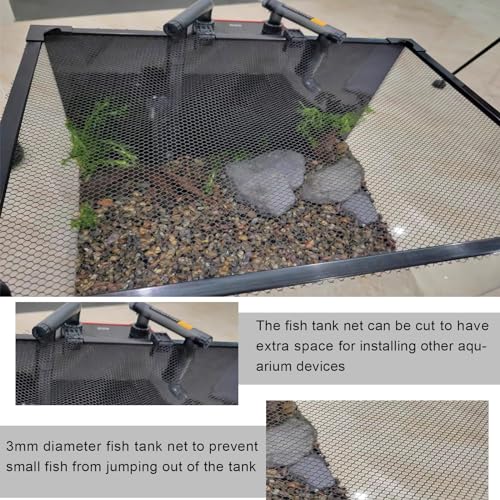 Magnetic Aquarium lid Fish Tank Hood top Cover Anti-Jumping net Cover mesh to Protect Fishs Jumping Out of Fishes Tank Hoods