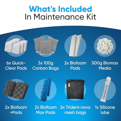 Filter Media 306/307 Filter Media Canister Filter Maintenance & Replacement Filter Media Kit, Including Trident Nova Mesh Bags(Quick Clear/Water polishing Pad, BioFoam, Activated Carbon, Biomax) - size: 306/307