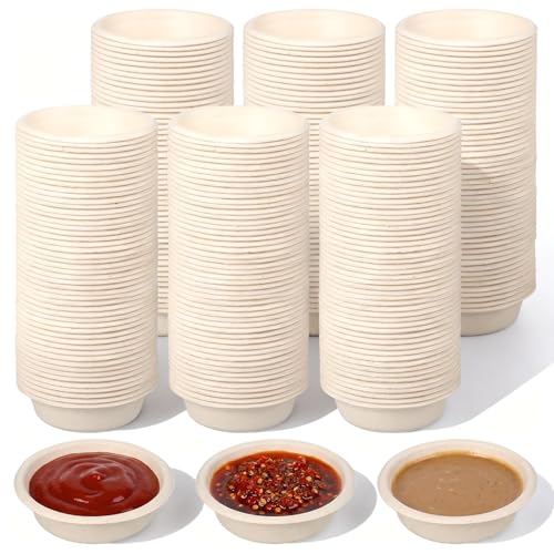 300 Pack 1 Oz Gecko Feeding Cups Food Cups Disposable Paper Bowls Reptile Water Dish for Crested Gecko, Lizards, Snakes, Spiders, Frogs, Hermit Crabs