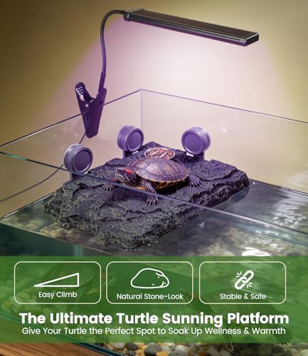 Turtle Basking Platform, Tortoise Climbing Resting Terrace Rock, for Aquarium 20/30/38/40 breeder/45/55/60/65/75/90 Gallon, Size: 14x10.5 inch - size: Large