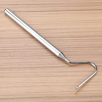 AYNEFY Reptile Feeding Tools,2Pcs RTelescoping Snake Reptile Catcher Capture Hook Stainless Steel Extensible Reptile Capture Hook Reptile Hatching Supplies