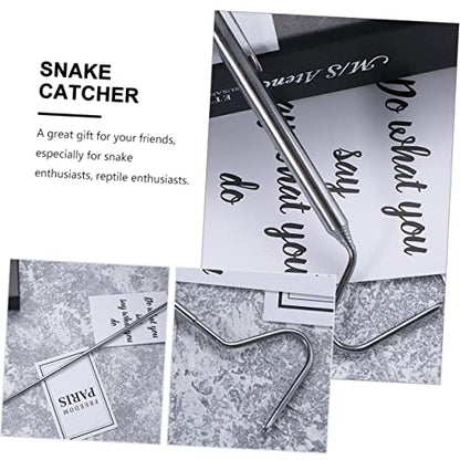 Happyyami 2pcs Snake Catching Hooks Telescoping Reptile Grabbers for Safe Handling of Snakes and Other Reptiles Sturdy Stainless Steel Design