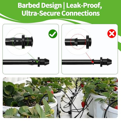 RedChili Drip Irrigation Universal 1/4" Barbed End Cap Fitting, 120 Pieces Drip System Parts Goof Plug Connectors Fits 1/4-Inch Drip Tubing Irrigation For Drip Line Connection - size: 1/4" Plug-120P