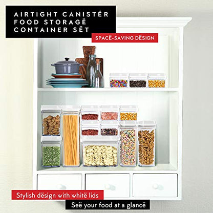 DWËLLZA KITCHEN Airtight Food Storage Containers with White Lids – 0.4L 6 Pc Clear Plastic Kitchen canisters Pantry Organization for Spices, Candy, Nuts, BPA-Free, Keeps Food Fresh & Dry - color: 05 - 0.4 liter (Set of 6)