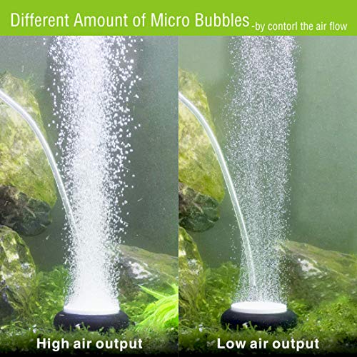 hygger Aquarium Air Stone, Bubble Stone Fish Tank Oxygen Ultra Silent Deep Dissolving Oxygen Diffuser Kit for Aquarium Fish Tank and Hydroponic - size: 2 Inch