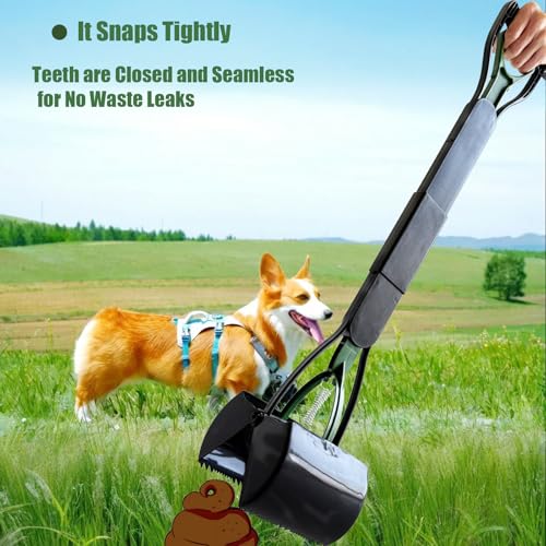 32'' Pooper Scooper for Large Small Dogs Heavy Duty, Long Handle Poop Scoop for Yard, Grass, Gravel, Dog Poop Grabber with High Strength Material and Durable Spring（Dark Green） - size: 1 Piece(32-inch length)Dark Green