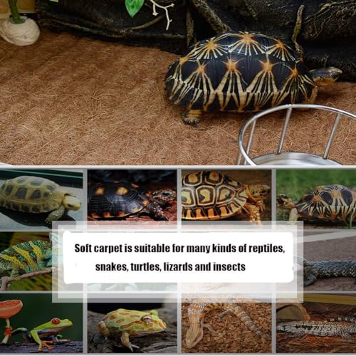 Hamiledyi Reptile Carpets 4Pcs Natural Coconut Fiber Tortoise Carpet Mats for Pet Terrarium Liner Reptile Supplies for Lizard Snake Chameleon Turtle Bedding Bunny Rabbit Mat - size: 15.75×15.75 inches