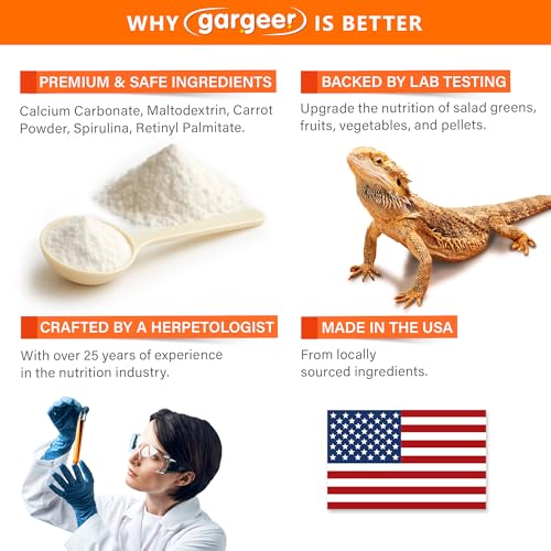 3oz Reptiles Vitamin A Supplement. Skin & Vision Support, USA Made | Balanced Vitamin A dust with carrot, spirulina & Vitamin E. Safe twice-monthly powder coats salads, fruits & insects