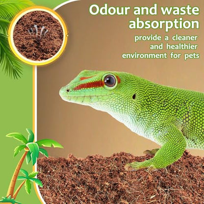 Riare 1 Pack Natural Coconut Fiber Substrate, Coco Coir Reptile Substrate | Coconut Husk Reptile Bedding for Tortoises, Snakes, Geckos, Bearded Dragons & Hermit Crabs, Enclosures & Terrarium Setups - color: 1 pack