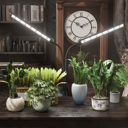 LED Grow Light,White Full Spectrum Clip Plant Growing Lamp | Desk Lamp with High Power Red Blue LEDs for Indoor Plants,Adjustable Gooseneck,Dimming & Optional Auto Timer - size: 75Watts