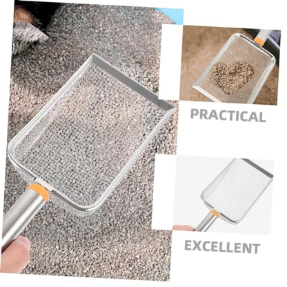 Stainless Steel Cat Litter Scoop Non Stick Sifting Tool for Easy Cleaning Fine Mesh Design for Litter Box Reptile Waste Practical Pet Accessory for Cat Owners