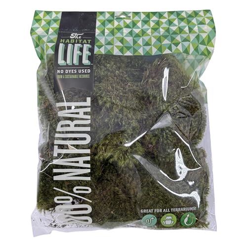 Mood Moss for Terrarium Habitats, Medium 1-Pack | Preserved Moss for Reptiles, Amphibians & Invertebrates Terrariums, Humidity Control, Soft, Dye-Free, Family Owned, USA Made - size: Medium 1-pack, style: Mood Moss