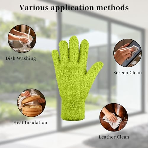 4 Pairs Microfiber Plant Dusting Gloves,Breathable Work Gloves for Indoor Plants and Gardening